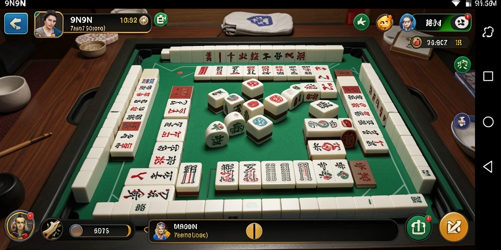 Screenshot gameplay 9N9N menampilkan permainan Mahjong yang seru dan menantang.