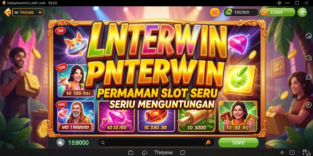 Tampilan gameplay menarik LNTERWIN dengan berbagai tema slot.