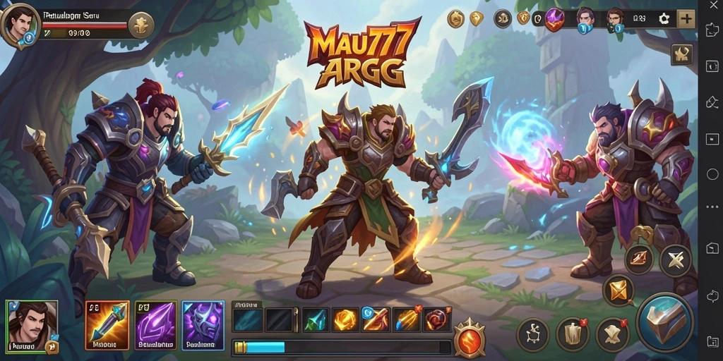 Screenshot gameplay ARPG MAU777 yang penuh aksi.