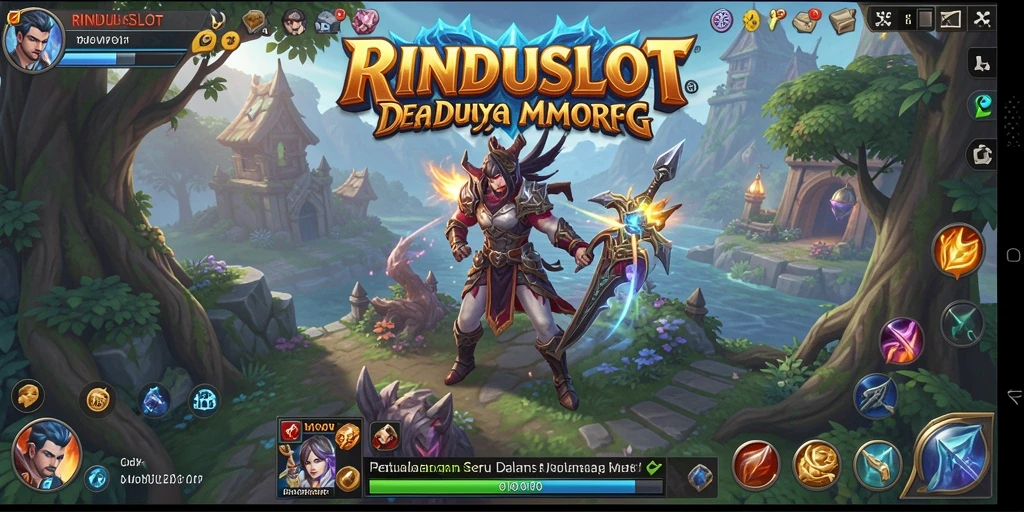 Tangkapan layar gameplay RINDUSLOT menunjukkan petualangan epik dalam dunia MMORPG.