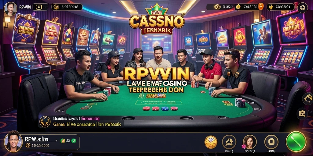 Screenshot gameplay RPWIN menampilkan dealer dan pemain berinteraksi langsung.