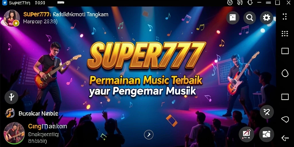 Tampilan gameplay <strong>SUPER777</strong> yang seru dengan berbagai pilihan lagu dan mode permainan.