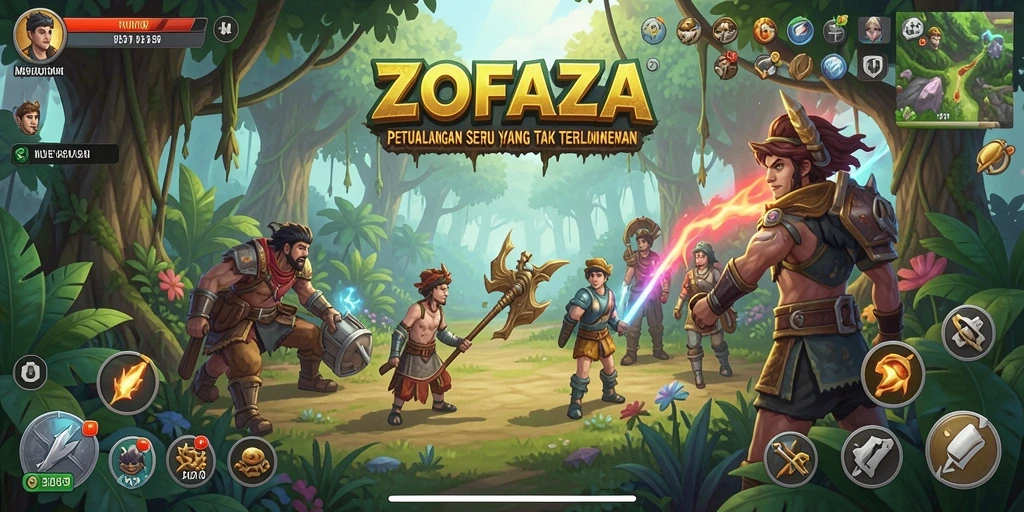 Screenshot gameplay ZOFAZA menampilkan petualangan yang menarik.